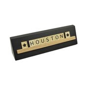 Wholesale - 8x2 HOUSTON Print Puzzle Piece Blk Wedge Wood Stand Tabletop, UPC: 651961772019